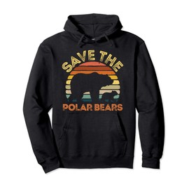 Save Polar Bears Hoodie Animal Vintage Retro Gift Tee