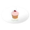CafePress Cupcake Sticker Oval Car Bumper Sticker