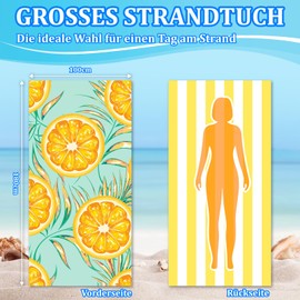 Large Beach Towel - 180 x 100 cm Microfibre Beach Towel with Bag, Absorbent and Quick Drying Beach Towel, Soft & Lightweight Beach Towel for Beach, Travel, Swimming (Fruit)