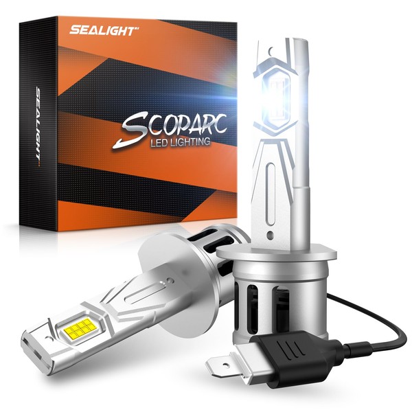 SEALIGHT H1 Light Bulbs, 800% Super Bright LED Fog Bulb,