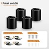 wowatt Pack of 4 Surface-Mounted Spotlights, Black, Surface-Mounted Spotlights with