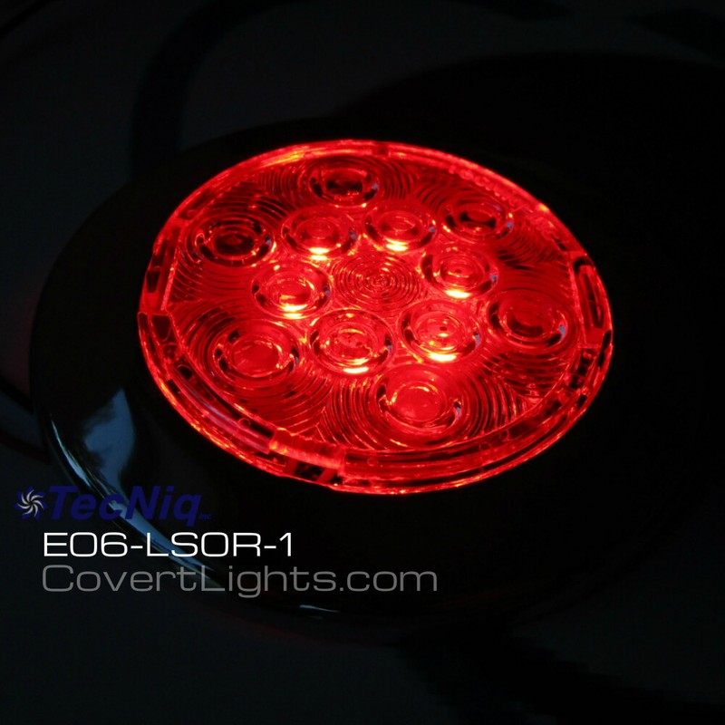 TecNiq E06 Interior Dome Light Red White 4" Round LIfeTime