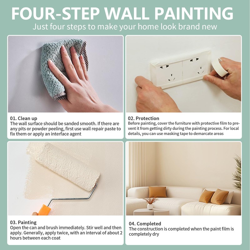 YOA Sheepskin Texture Wall Paint, White 1 Gallon, For Walls