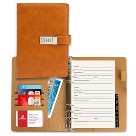 BTSFTOGET Password Book with Alphabetical Tabs & Lock, 302 Pages Leatherette Hardcover Internet Address Keeper Logbook, Refillable Pages, 576 Entries Large Print for Seniors Home Office, A5