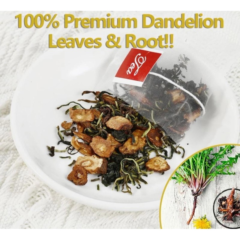 ULTHMOK Dandelion Tea, Leaf & Root Herbal 100 Tea Bags