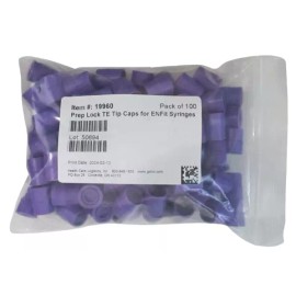 IMI, Healthcare Logistics 100 - Prep Lock TE (Tamper Evident) Tip Push-On Caps for ENFit Syringes 19960