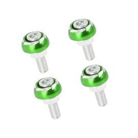RATCHROLL 4pcs 6mm Metal Motorcycle License Plate Frame Bolt Screw Fastener Green Replacement Car Parts