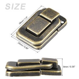 METALLIXITY Toggle Catch Lock (38mm x 25mm) 10Pcs, Iron Hasp Latches - for Cabinets Boxes Suitcases, Bronze Tone