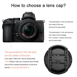 GAOAG 2 Pack 72mm Center Pinch Lens Cap for Nikon Canon Sony DSLR Compatible with Canon EF-S 18-200mm f3.5-5.6 is,Nikon AF-S DX Nikkor 18-200mm f3.5-5.6G ED VR II,Song FE 24-240mm f3.5-6.3 OSS Lenses