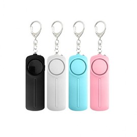Loop Type Personal Safety Alarm Keychain - High Decibel Security Device SIS-081 Personal Alarm/White 3ea