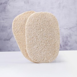 Natural Organic Loofah Sponge for Cookware, Kitchen, Bathtub and Body, Handmade Luffa Fiber, Biodegradable, Compostable & No Smell (Natural beige, oval)