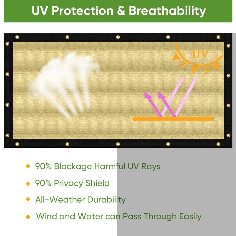 Amagenix 6'X72' Custom Size Privacy Screen Fence Heavy Duty Fencing