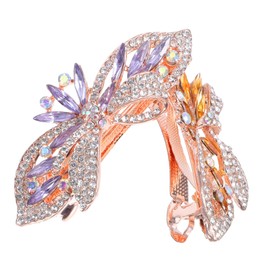 Baluue 2pcs Decorative Rhinestone Butterfly Hair Clips Durable Alloy Barrettes for Weddings Parties and Everyday Use Intricate Crystal Accents for Women