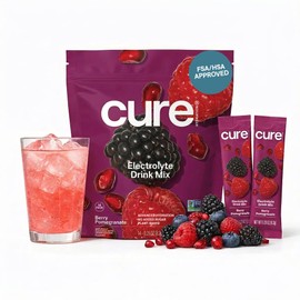 Cure Hydration Bebida de electrolitos vegetal  Sin azúcar añadido  FSA-HSA  Polvo para aliviar la deshidratación hecho con agua de coco  Sin OMG...   
