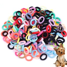 300 bandas de goma elásticas para el pelo de perro para cachorros, 25 mm, accesorios de aseo para perros pequeños, colas de caballo, yorkie para masco