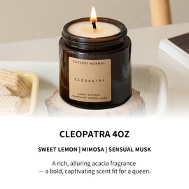 Factory Normal Scented Soy Candle Amber Jar Perfume Candle Aroma Healing Gift (4oz, Cleopatra)