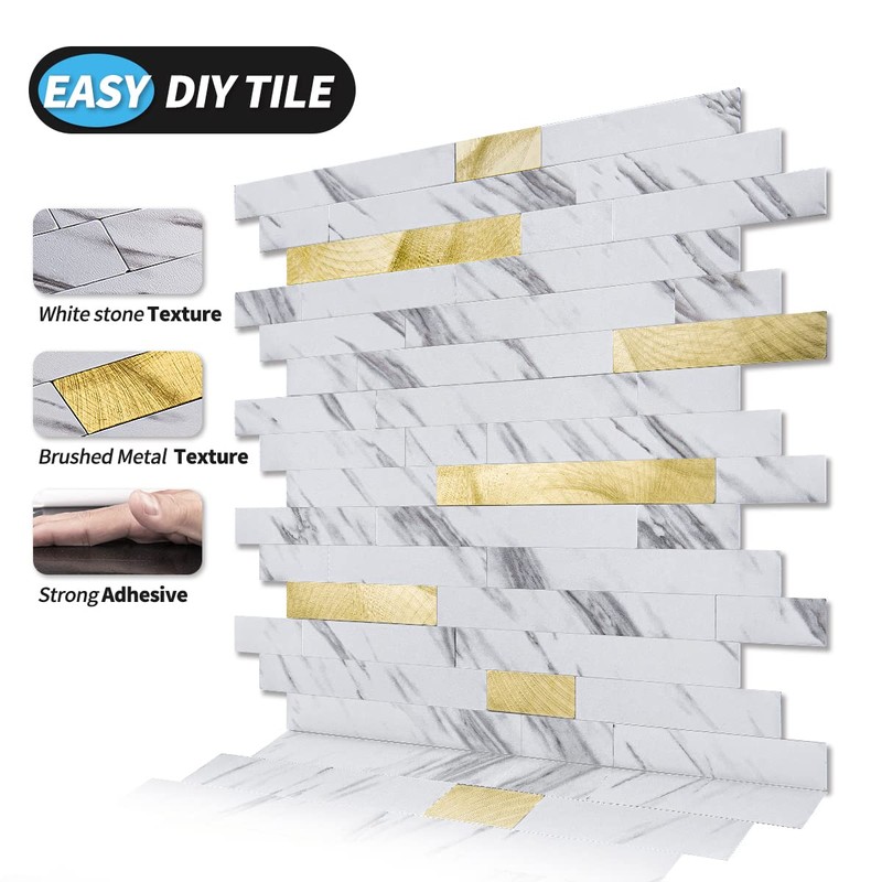 Art3d 10-Sheet Peel and Stick Backsplash Tile for Kitchen Bathroom