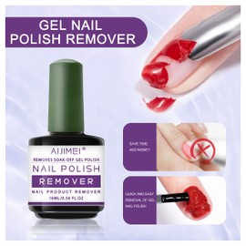 AIJIMEI Nail Gel Polish Removers Gel Polish Remover for Nails Fast Simple and Safe Gel Polish Remover 1-3 Minutes Easy and Quick Gel Remover for Nails(Nail Polish Remover 15ML/0.5FL.OZ)