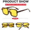 piscm Retro Square Aviator Sunglasses for Women Men 70s Tinted