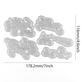 Briartw 5pcs/Set Word Hot Foil Plate Happy Birthday Thank You Congratulations with Sympathy Happy Anniversary for DIY Scrapbooking Embossing Cards Crafts