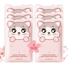 Hand Masks Moisturizing Gloves,6 Pairs Hydrating Hand Peel Masks Gift Set for Dry Cracked Hands Care,Long-lasting and Non-greasy Hand Moisturizer Gloves for Women O