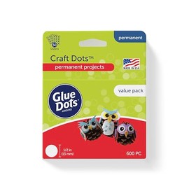 Puntos de pegamento, paquete económico de puntos de manualidades, doble cara, 1/2 pulgadas, .5 pulgadas, 600 puntos, cinta de pegamento para manualidades, puntos adhesivos adhesivos, alternativa de pegamento líquido caliente, transparente