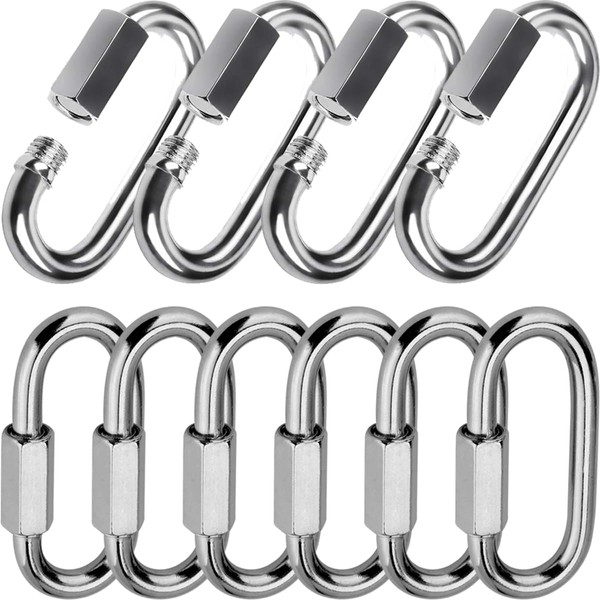 Lsqurel Quick Link 304 Stainless Steel Locking Carabiner Heavy Duty