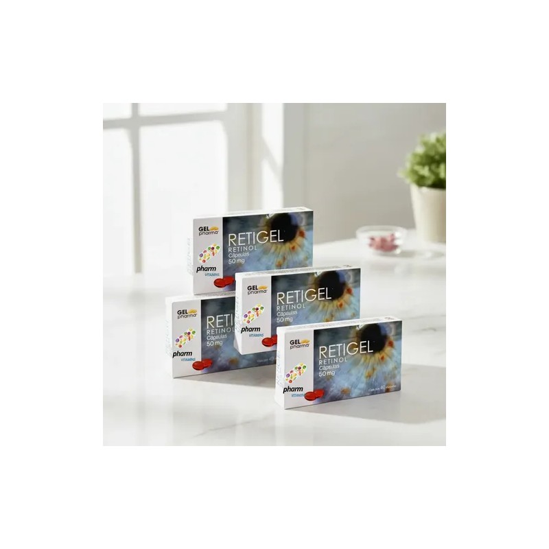 Retinol 50 Mg Retigel 40 Caps C/u (4 Pack) Vitamina