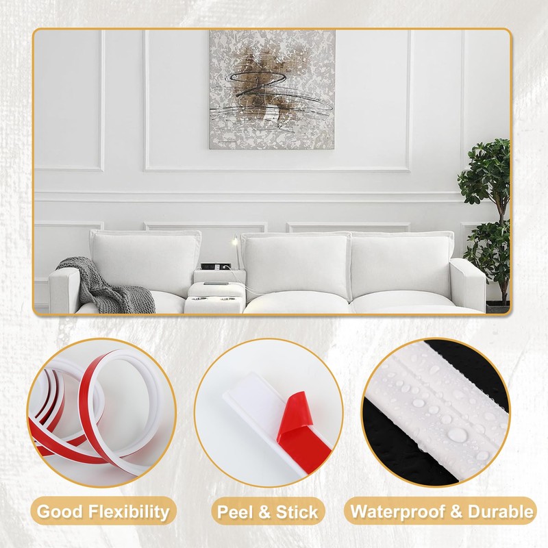 Soengsau Peel and Stick Accent Wall Molding, 196.8"L x 0.9"W