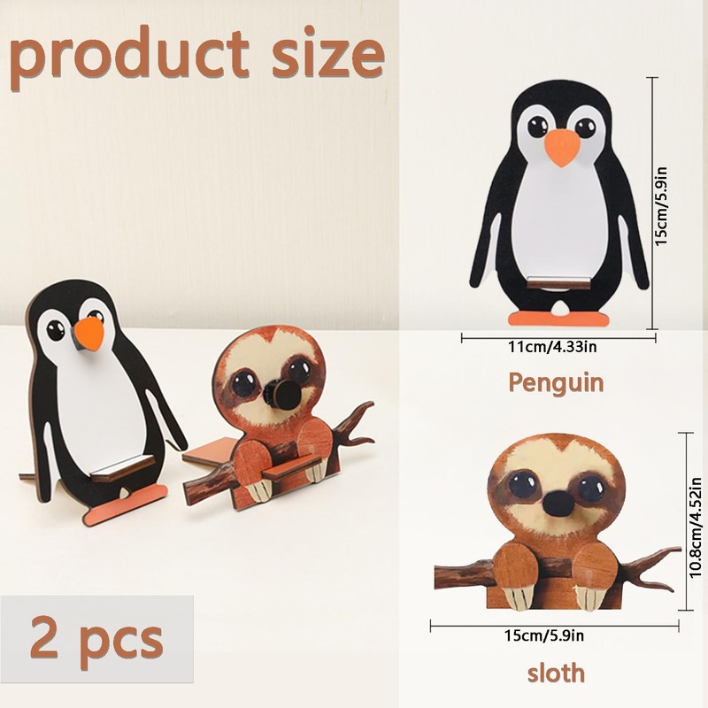 Handmade Animal Glasses Holder Stand Penguin and Sloth Eyeglass Stands,