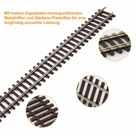 Evemdel Model Gauge H0 1:87 Code 100 19 Inch Straight Track Copper Nickel Rail with Connector Landscape Decoration (6/Pkg)