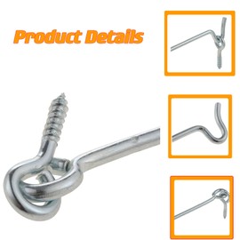 10 Pack Cabin Hook and Eye Latch 3 inch for Gate Door Swivel Window Metal Window Slide Barn Bathroom Toilet Cabinet Cupboard Shed Gate Door Latch and Multi Purpose Use