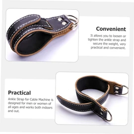 BIUDECO Ankle Suort Ankle Straps for Cable Machine Practical Leg Strength Training Strap Black Single Ankle Band