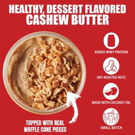 Fit Butters Classic Wisconsin Custard Cashew Butter - Added Protein and Coconut Oil, Low Carb, Low Sugar, Complete Protein Dessert Flavored Nut Butter