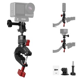 NEEWER Supporto per Manubrio Moto Bici Compatibile con GoPro DJI Osmo Action Camera, Supporto Action Camera a Morsetto per Palo Manubri con Rotazione a 360° per Registrazione Video POV, CA165