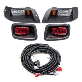 MiKaFex LED Headlight Tail Light Kit Compatible with 1996-2013 EZGO TXT Golf Cart Street Legal LED Headlight Taillight Kit Gas and Electric with Installation Instruction
