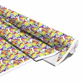 HEKO PANELS Softshell Fabric Sold by the Metre Outdoor Fabric Waterproof with Fleece Fabric for Sewing Sewing Fabrics Windproof for Jacket Hiking Sports Jumpsuit Unicorns Rainbow 1 Metre 145 x 100 cm