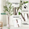 wowspeed Artificial Olive Tree 7FT, w/10.25inch White Tall Planter, Faux