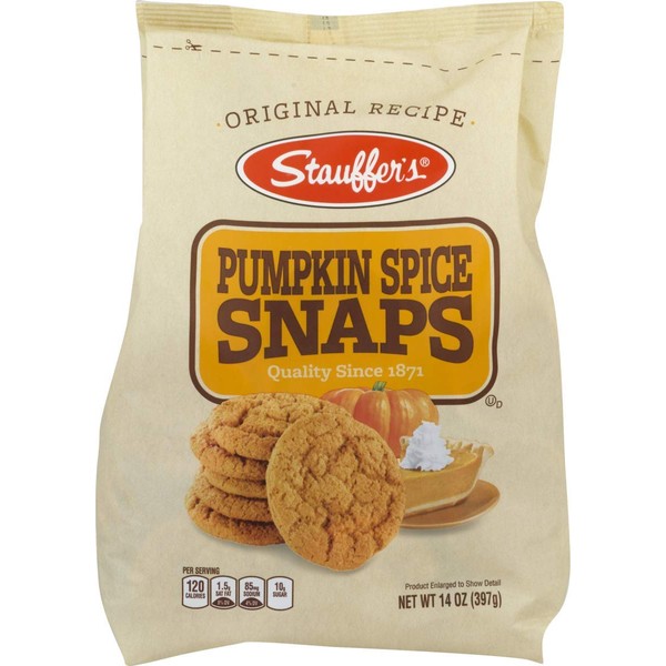 Stauffer's Cookies Apple Pie Snaps or Pumpkin Spice Snaps, Four 14 oz. Bags (Pumpkin Spice)