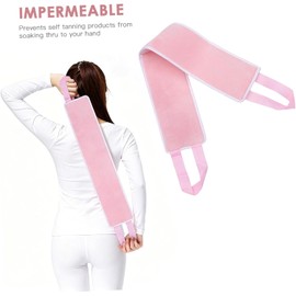 Ciieeo Aplicador de Bronceador de Espalda de Felpa Rosa Largo Cómodo para Autobronceador Corporal Uso Personal sin Marcas