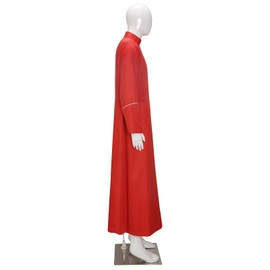 Men's Cassock Choir Long Cassock Minister Robe Clergy Pulpit Liturgical Church Robe 4 Colors (Red, L)