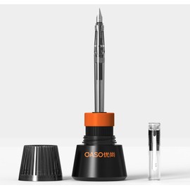 czxwyst OASO J60 Auto-inking Fountain Pen Set, Negative Pressure Self-inking Fountain Pen Includes 40ml Bottled Ink (F Nib 0.5mm, Black Ink)