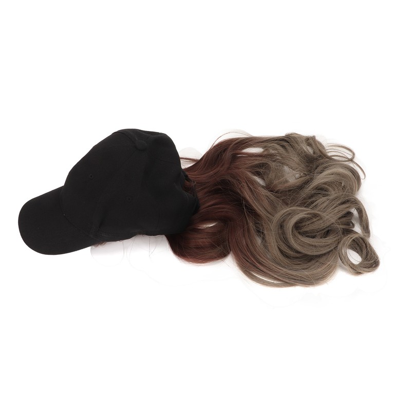 Baseball Cap Wig Women Fashionable Adjustable Hat Synthetic Long Wavy