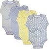 123 Bear 100 % Algodón Body, Paquete de 4 gris