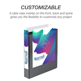 Samsill Durable 1.5 Inch Binder Made in The USA, D Ring Customizable Clear View Binder, Pack of 4