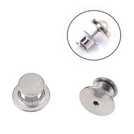 Aqualoach Pin Badge Catch Clasp Flat Head One-Touch Anti-Lost (Silver)