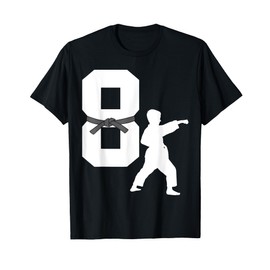 Fun 8th Birthday Karate Taekwondo 8 Year Old Boy Kids Outfit T-Shirt