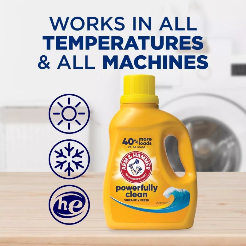 Arm & Hammer Clean Burst, 105 Loads Liquid Laundry Detergent,