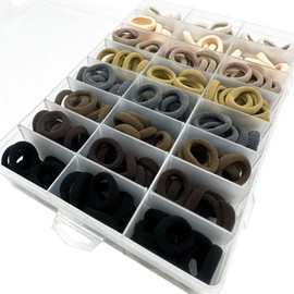 288 Pcs Baby Hair Ties,Seamless Cotton Hair Ties No Damage, Multicolor Small Hair Bands for Little Girls and Kids, Soft Hair Elastic Ponytail Holders, Toddler Hair Accessories (Neutral color)