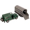 NEW 4X4 GREEN/ RED LAND ROVER CAR WITH SILVER LIVESTOCK